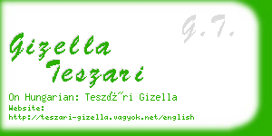 gizella teszari business card